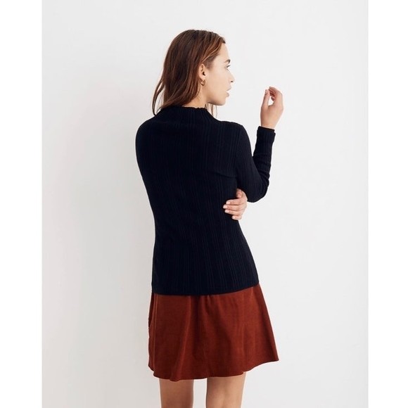 Madewell Leaton Mockneck Pullover Sweater in Black Size Small - Picture 3 of 8
